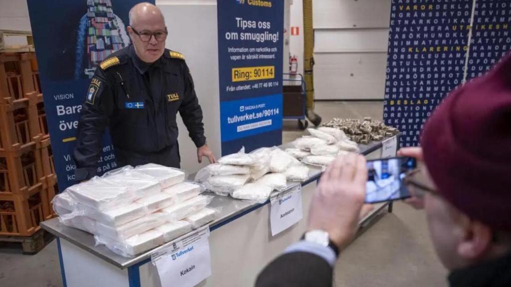 Un alijo de cocaína incautado en Suecia.