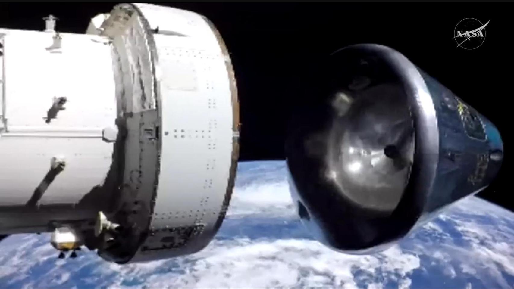 Separación de la nave Orion de la ESM