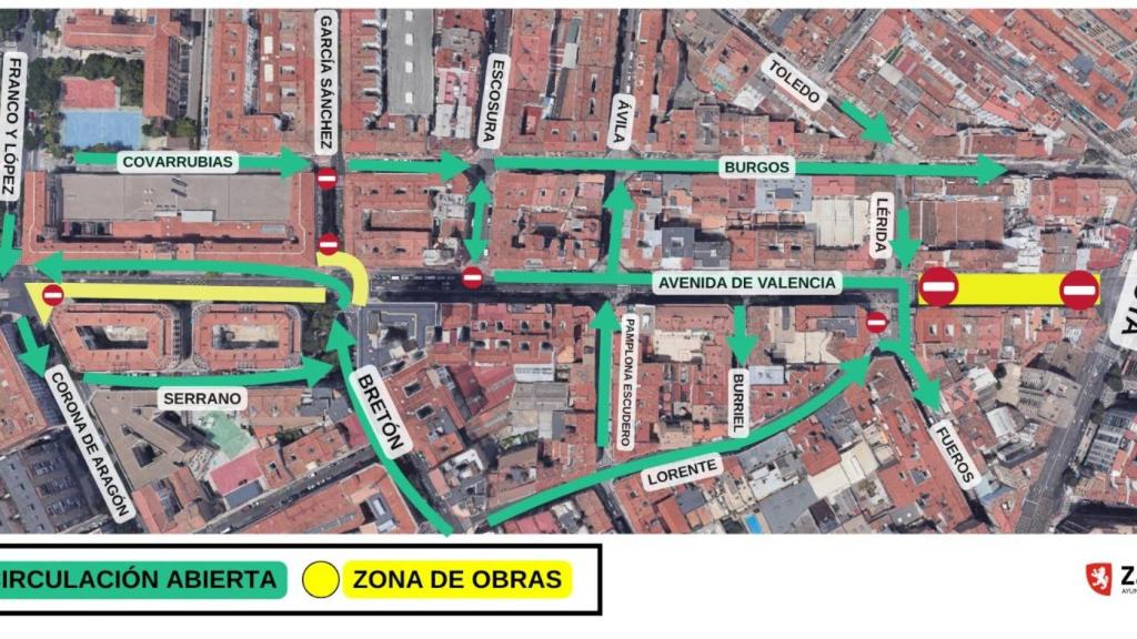 Cambios en la avenida de Valencia de Zaragoza
