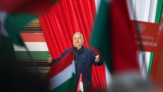 Hungarian Prime Minister Viktor Orban speaks during an election campaign rally in Szekesfehervar, Hungary, April 10, 2026.