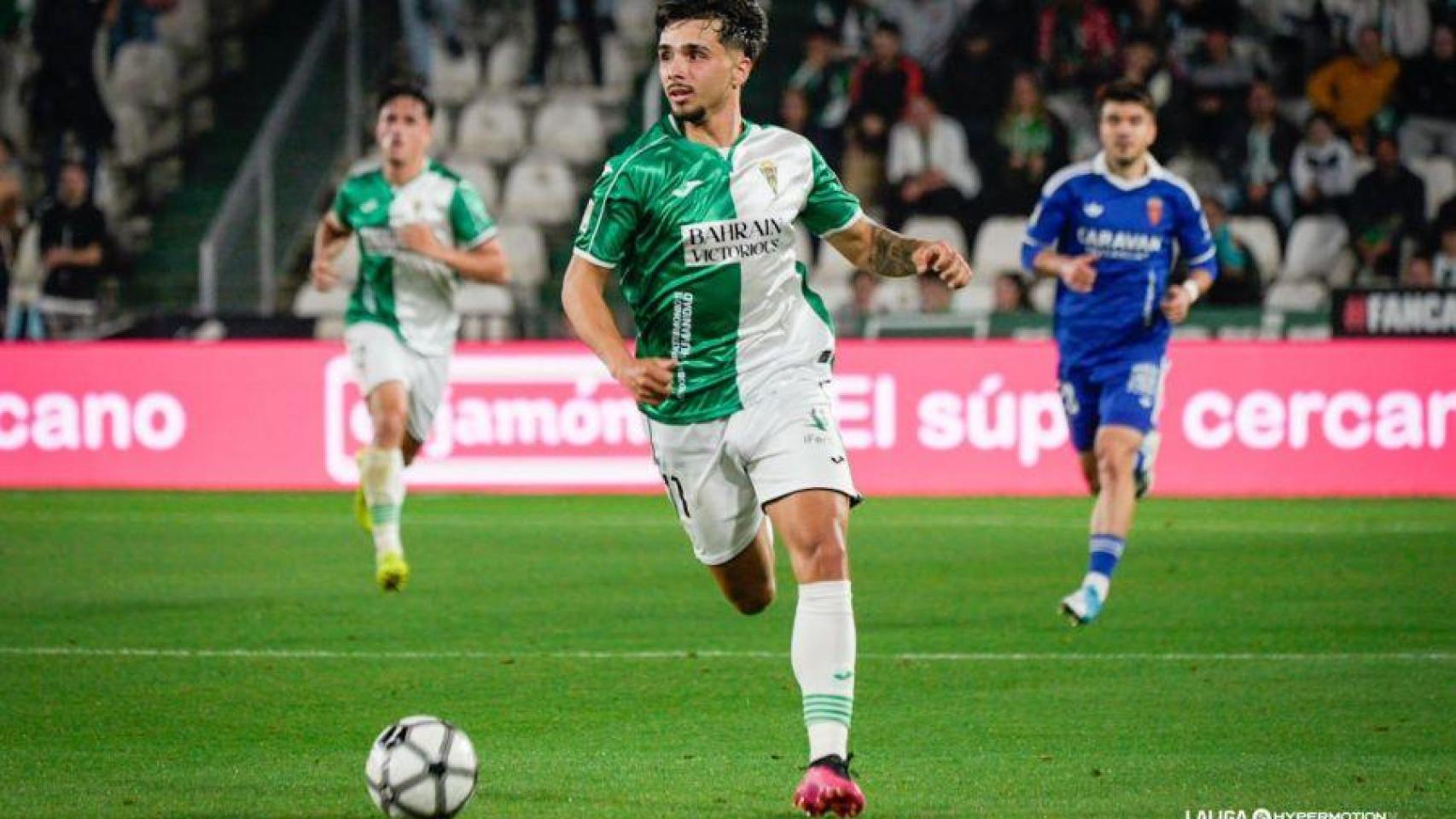 Kevin Medina, en el Córdoba - Real Zaragoza