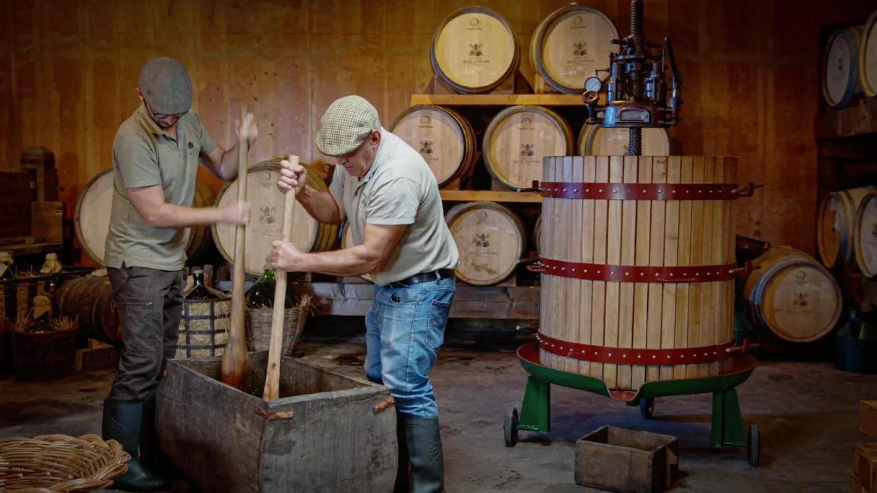 El proceso de elaboración de la sidra en Quinta da Moscadinha.