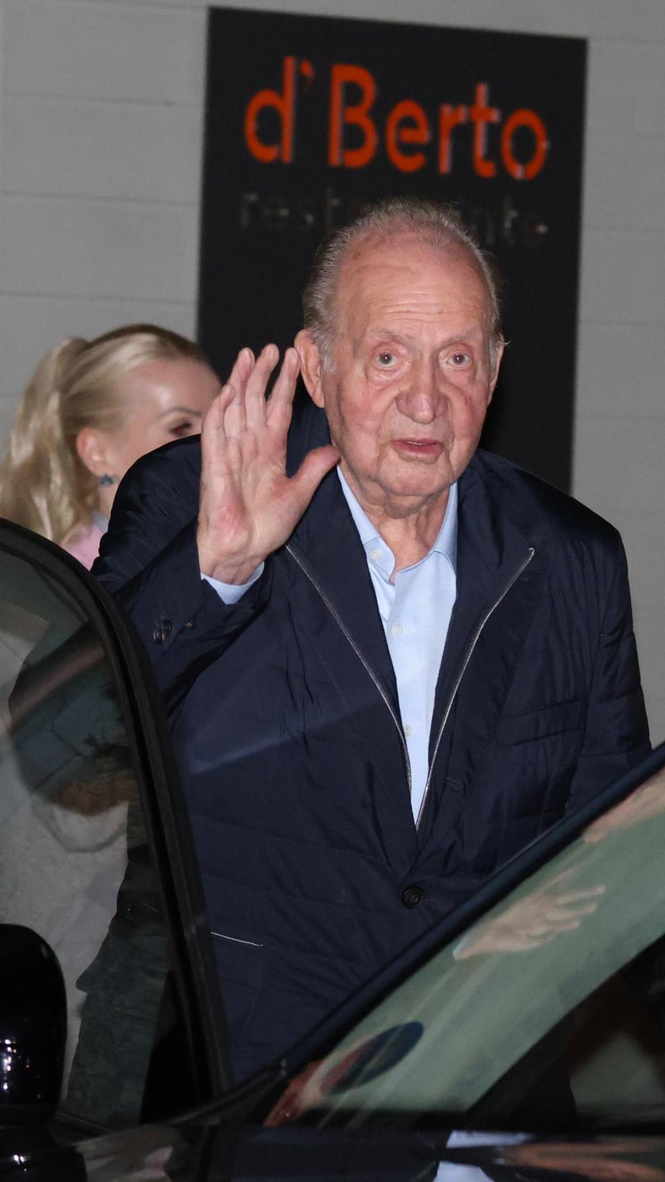 El rey Juan Carlos, en O Grove, en abril de 2025.