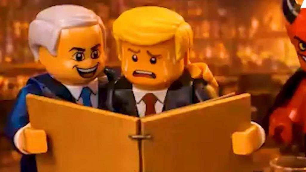 Donald Trump junto con Netanyahu en un vídeo de Lego por parte de Irán.