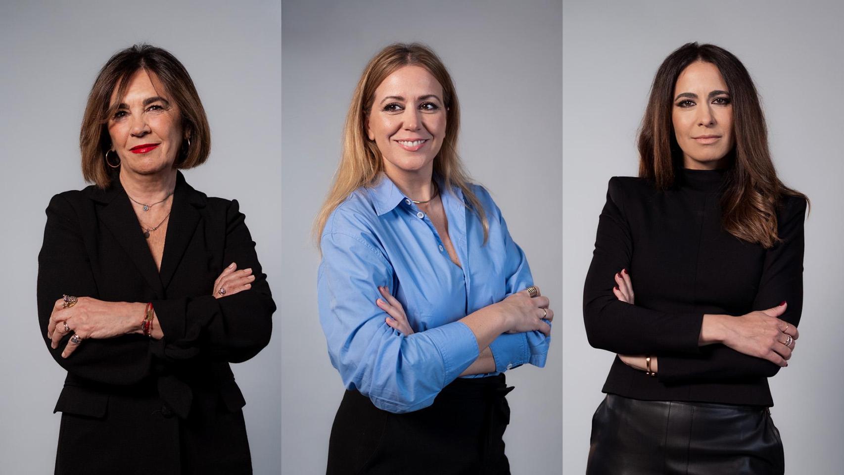 Charo Izquierdo, directora de Magas; María Luisa Rodríguez Bello, directora de Hathor y Ana Núñez-Milara, adjunta a la dirección de EL ESPAÑOL.