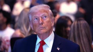 El presidente de EEUU, Donald Trump, este domingo en un evento en el Centro Kaseya.