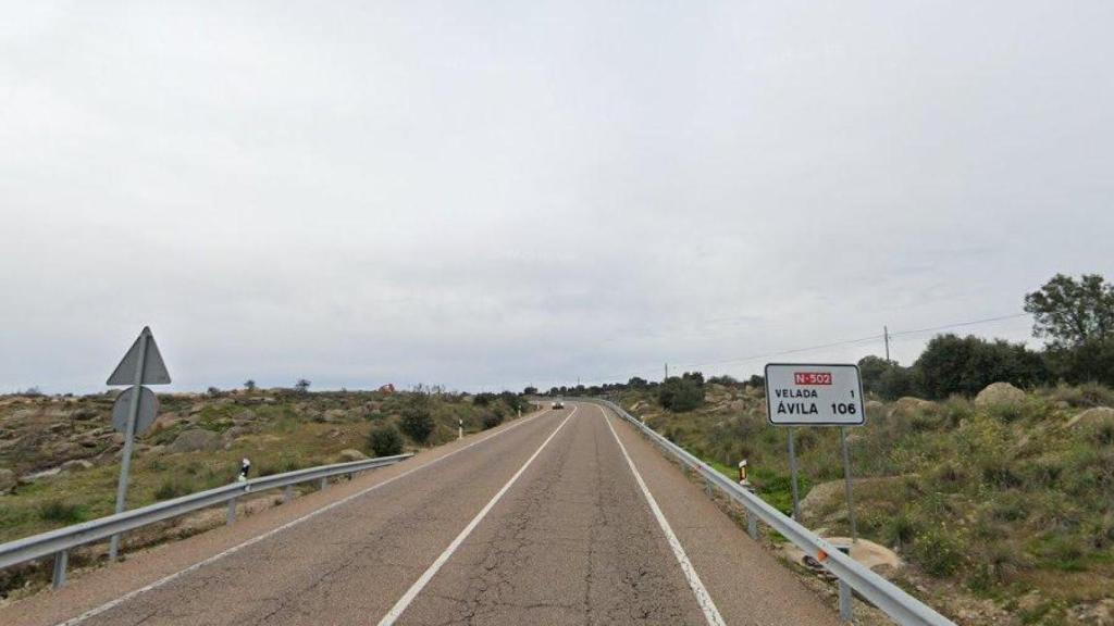 Carretera N-502 justo antes de llegar a Velada (Toledo).
