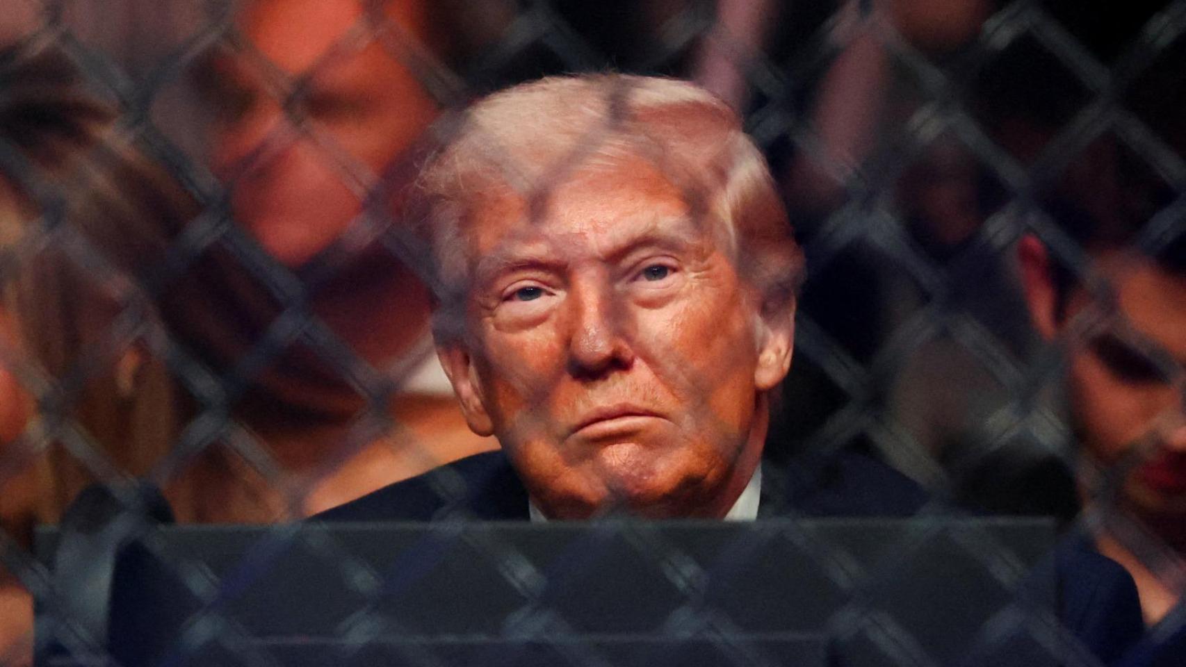 El presidente de EEUU, Donald Trump, este domingo en un evento en el Centro Kaseya.