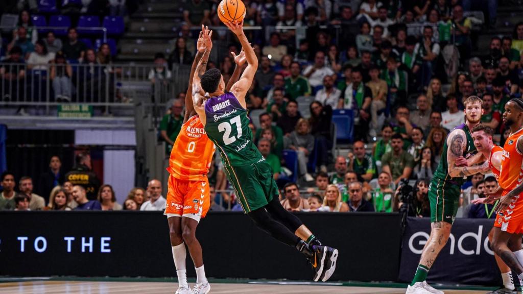 Chris Duarte durante el Unicaja vs. Valencia Basket de la Liga Endesa 25-26.
