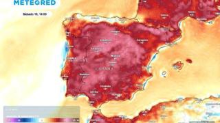 Predicción de las temperaturas máximas de este sábado.
