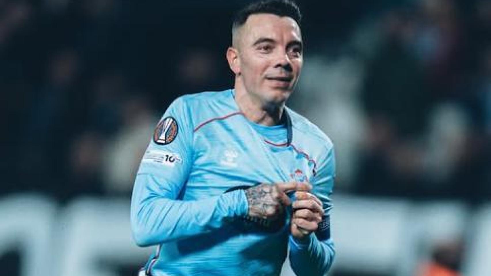 Iago Aspas celebra un gol con el Celta en la Europa League.