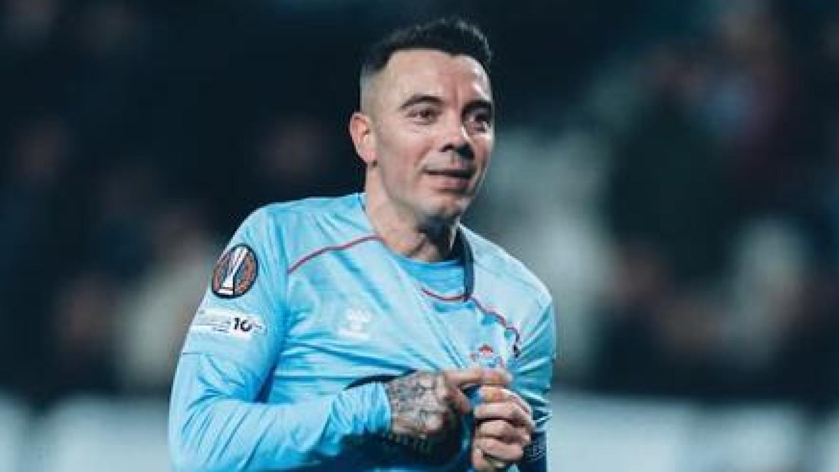 Iago Aspas celebra un gol con el Celta en la Europa League.