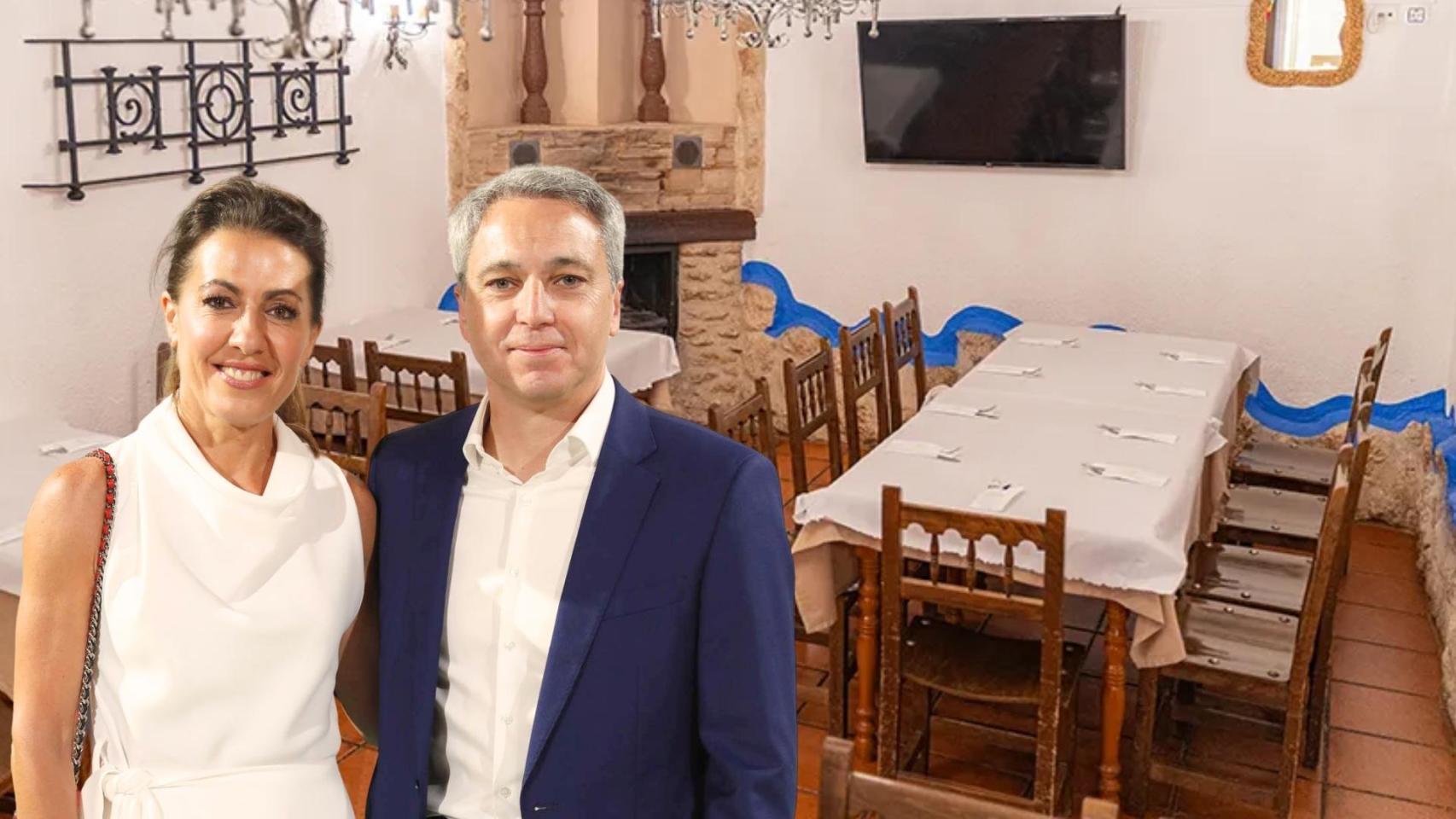 Montaje con Vicente Vallés y Ángeles Blanco y el asador de Ciudad Real.