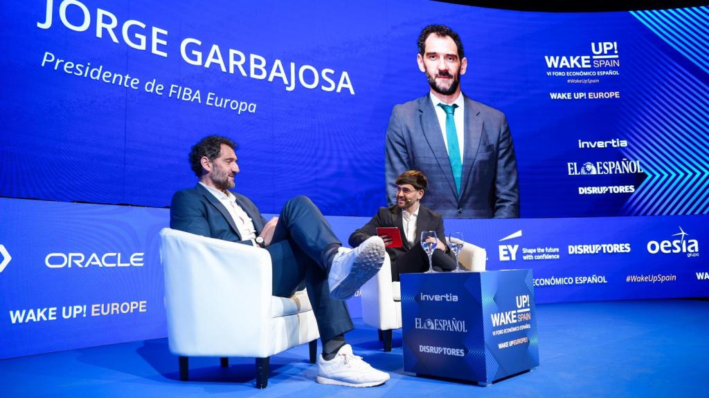 El presidente de FIBA Europa, Jorge Garbajosa, durante su conversación en Wake Up, Spain! ¡Despierta, Europa!