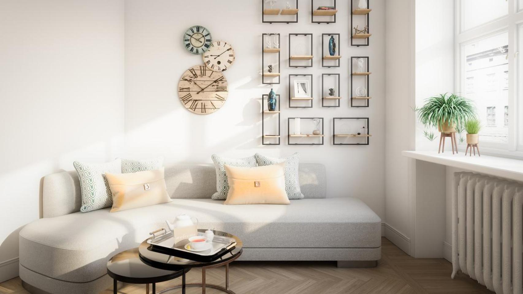 Un interior de una casa pequeña.