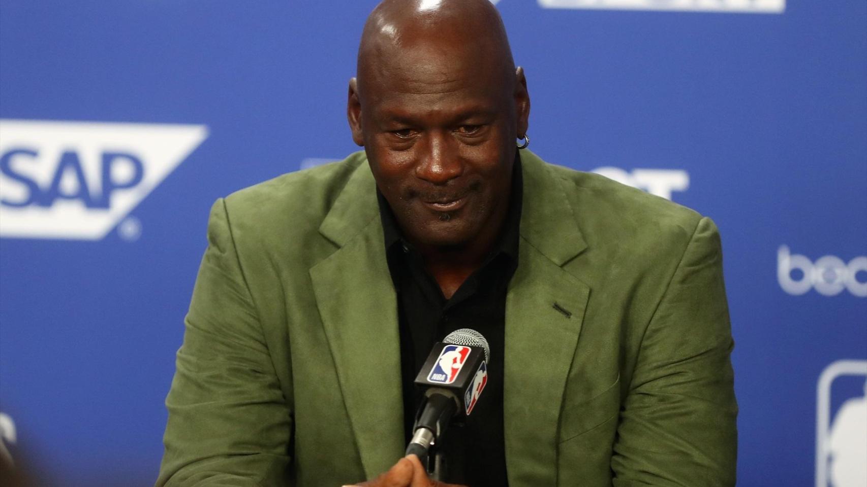 Michael Jordan, en la previa de un partido de la NBA.