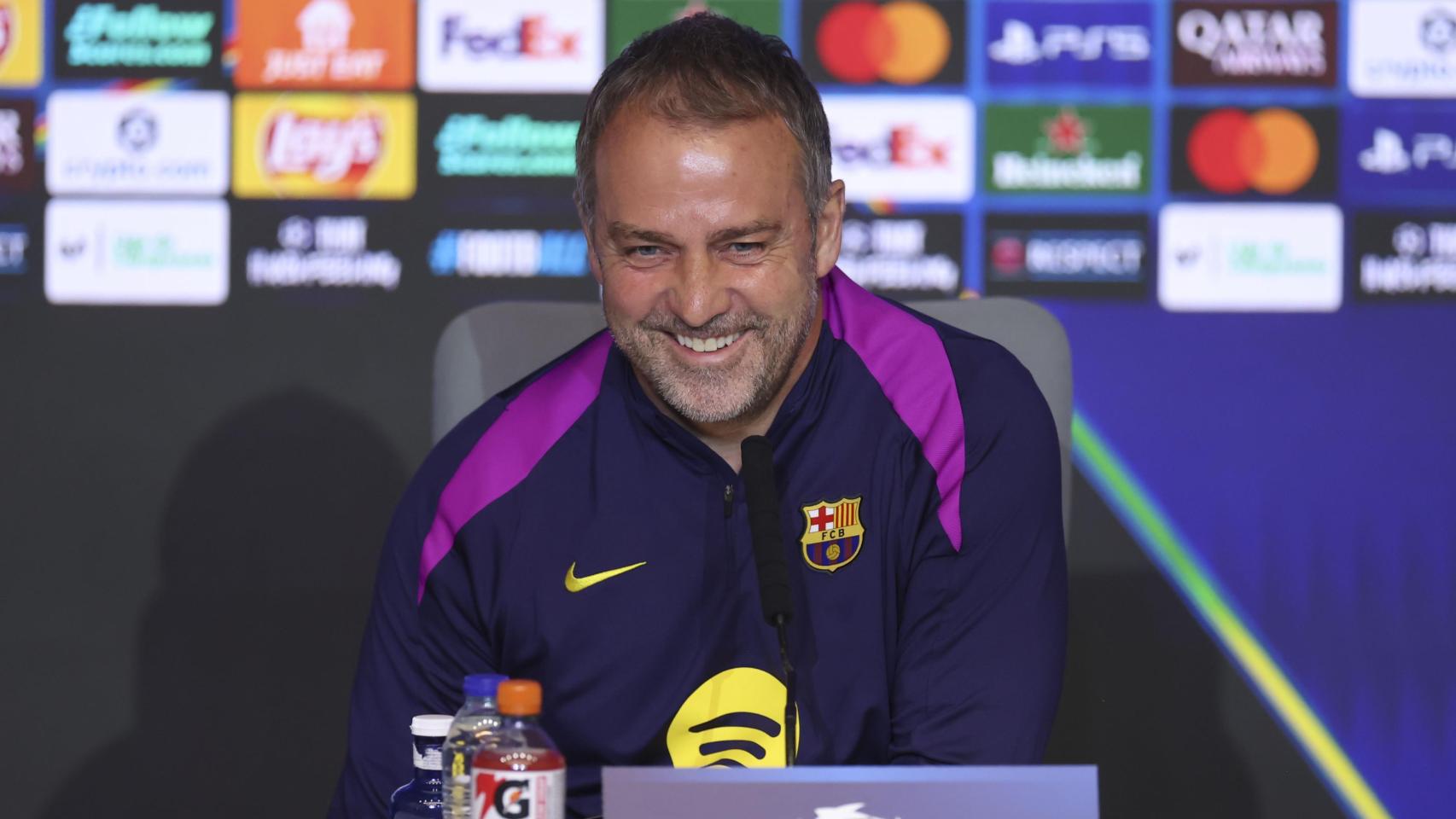 Hansi Flick, en la rueda de prensa previa al partido contra el Atlético de Madrid.