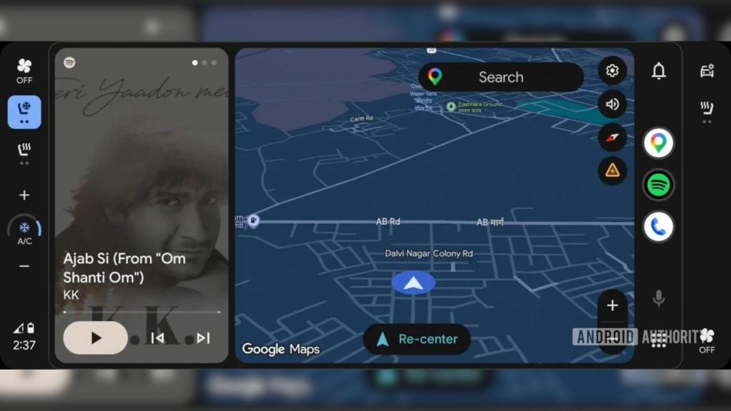 Control de climatizador en Android Auto