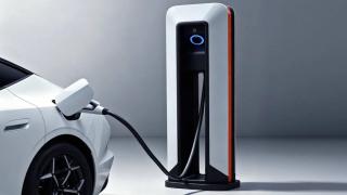 Un coche eléctrico cargándose.
