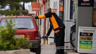 Una gasolinera en el centro de Teruel.