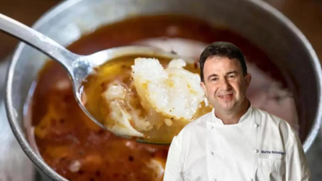 Martín Berasategui y una sopa de ajo.