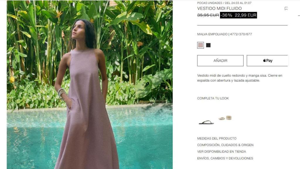 Vestido midi fluido. Ref. 4772/370/677