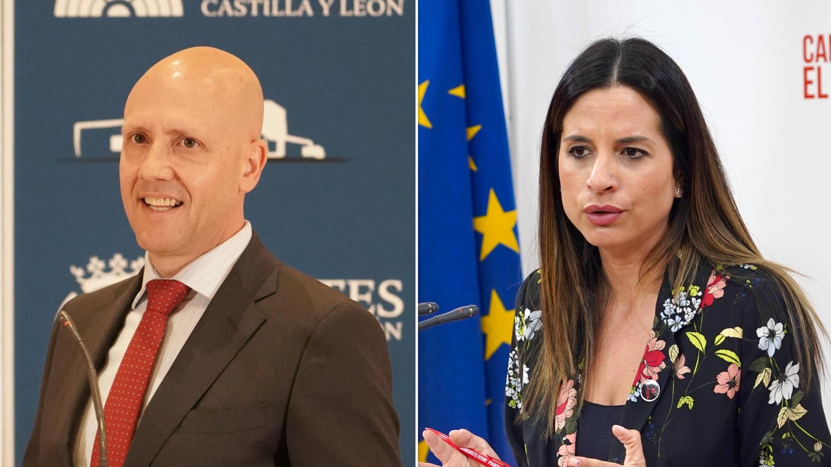 El nuevo vicepresidente primero de las Cortes, Carlos Menéndez, y la nueva vicepresidenta segunda, Nuria Rubio, en un montaje de EL ESPAÑOL