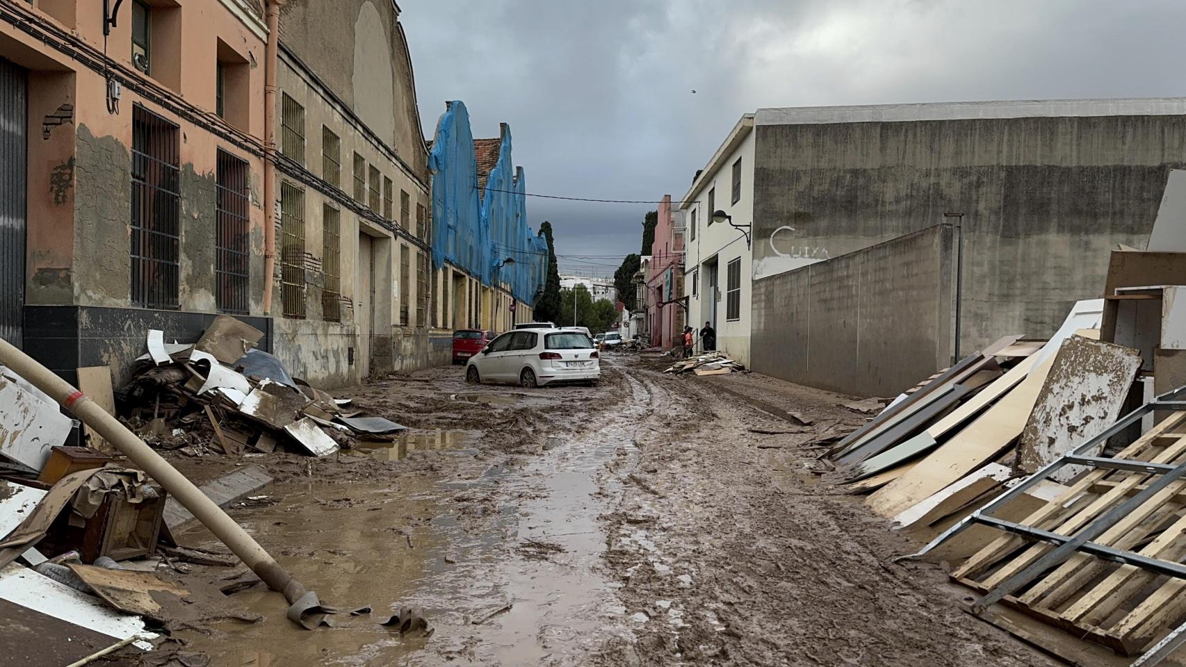 Destrucción después de las fuertes lluvias.