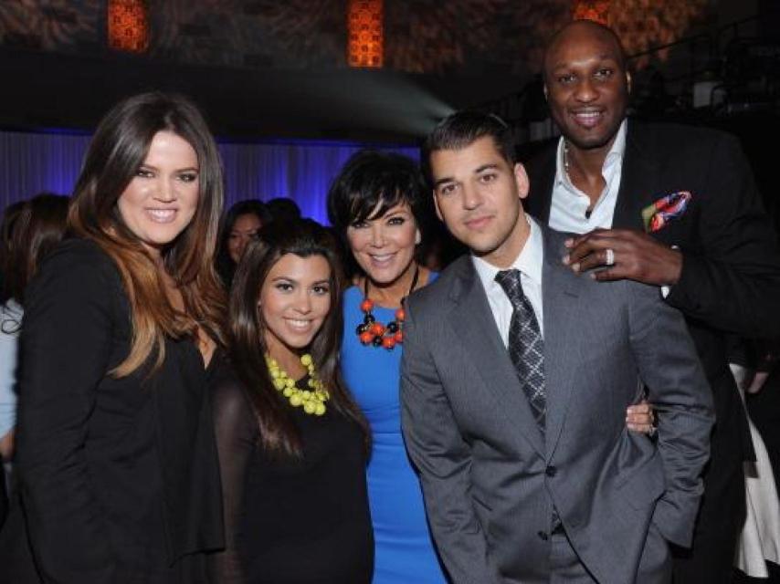 Khloé Kardashian y Lamar Odom con Kris Jener, Courtney y Rod Kardashian.