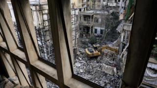 Remains of an Israeli attack in Ain Al Mraiseh, Beirut.