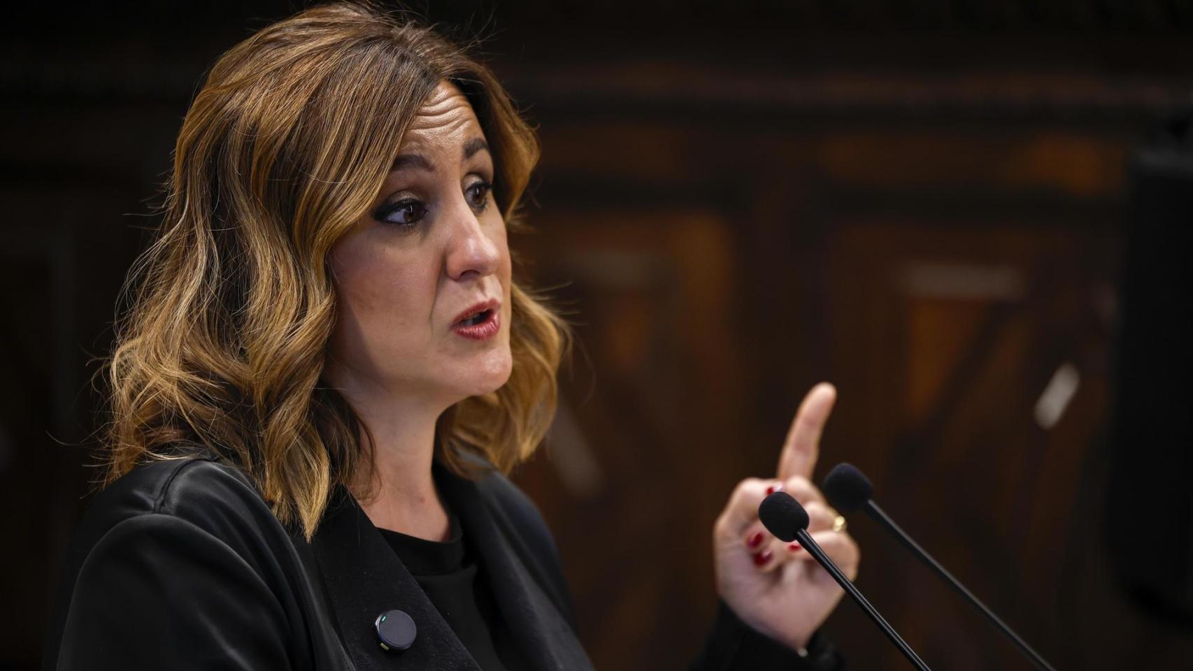 María José Catalá durante su comparecencia. EFE/Biel Aliño