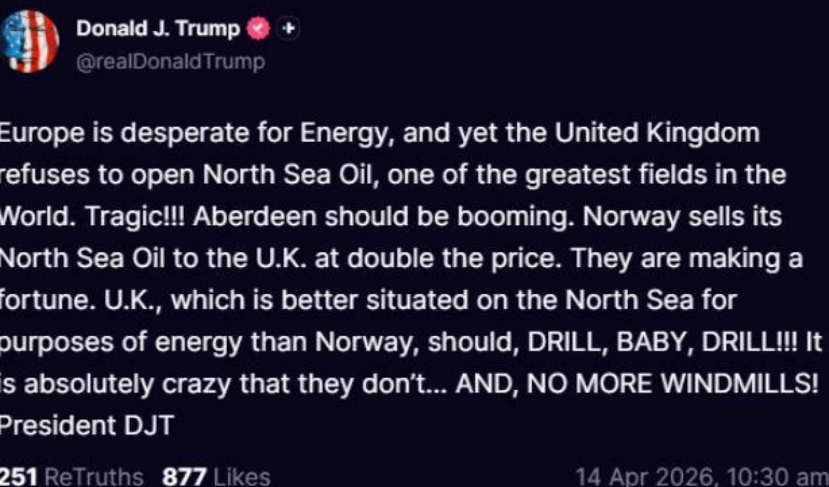 Tuit de Donald Trump