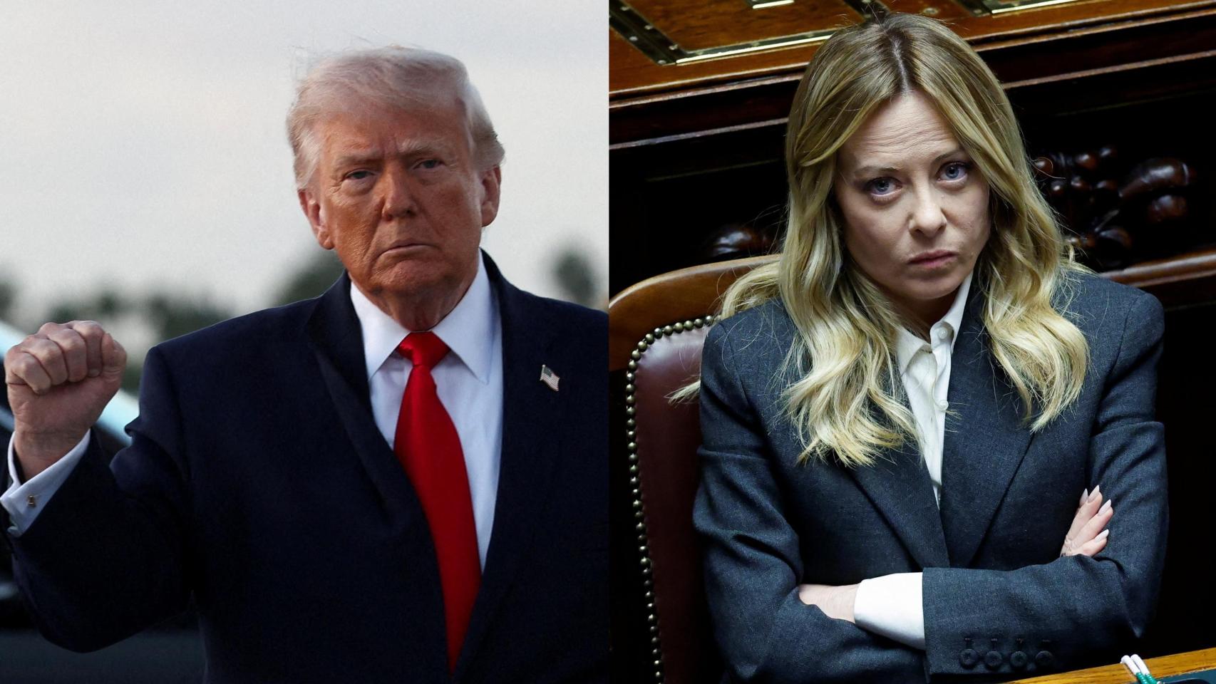 Donald Trump y Giorgia Meloni.