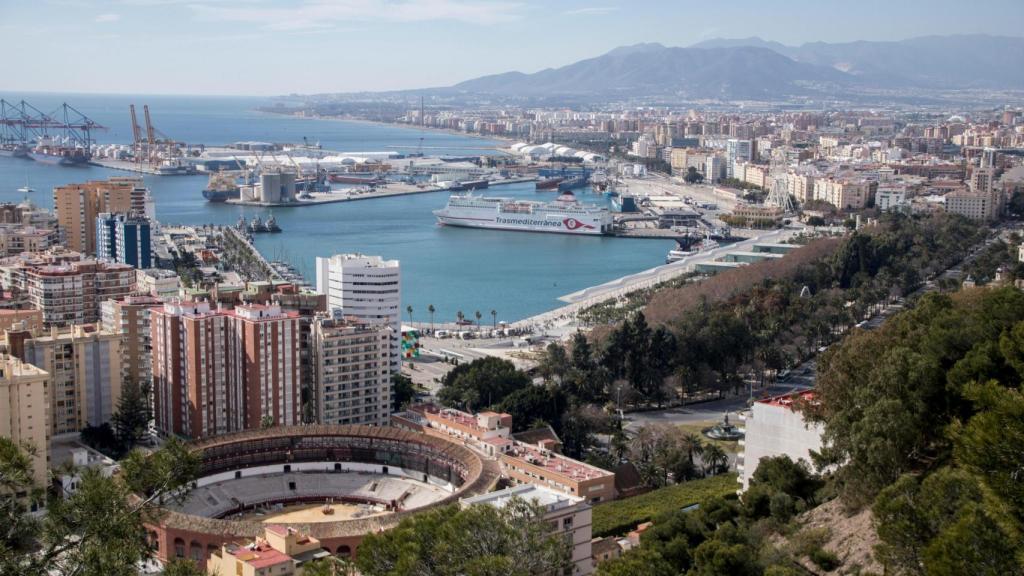 Vista aérea de Málaga.