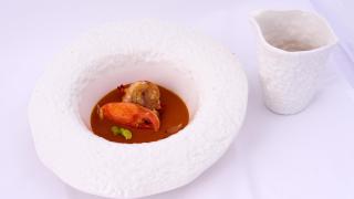 El plato de pollo y bogavante con que Andreu consigue el segundo premio.