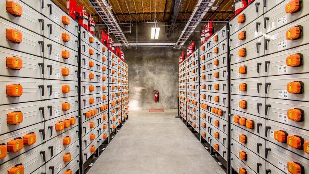 Imagen de archivo de un sistema de almacenamiento de energía en baterías.