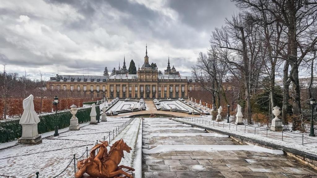 Palacio nevado de La Granja de San Ildefonso, Segovia, España