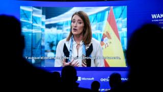 Roberta Metsola, presidenta del Parlamento Europeo, en Wake Up!