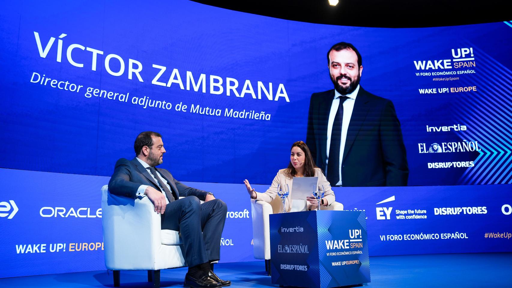 Víctor Zambrana, director general adjunto de Mutua Madrileña, en el sexto foro Wake Up, Spain! de EL ESPAÑOL, Invertia y Disruptores.