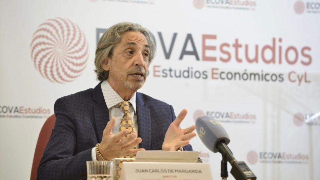 El director de EcovaEstudios, Juan Carlos de Margarida, durante su rueda de prensa de este miércoles en Valladolid