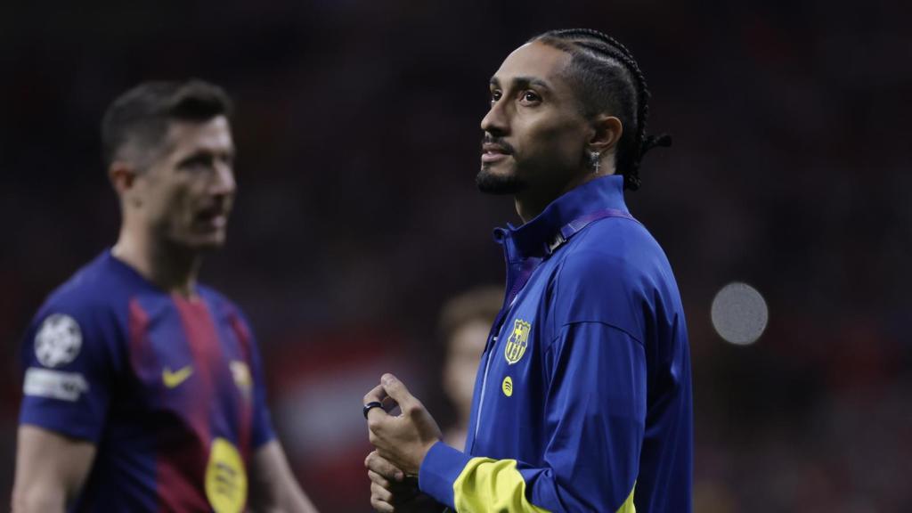 Raphinha, tras el partido entre Atlético y Barcelona en la Champions League