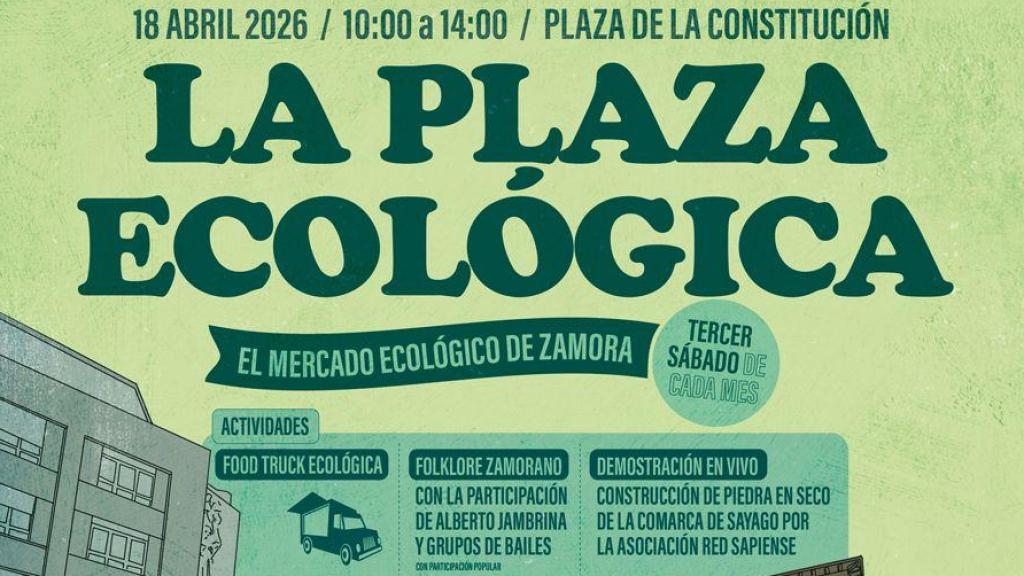 Cartel de La Plaza Ecológica de Zamora.