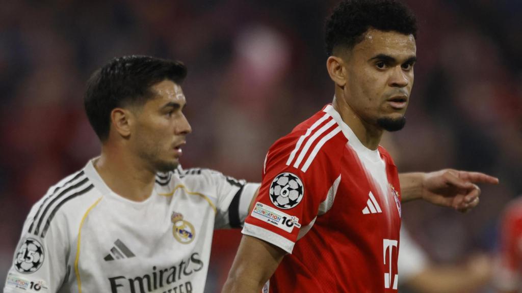 Luis Díaz y Brahim Díaz, en el partido de Múnich.