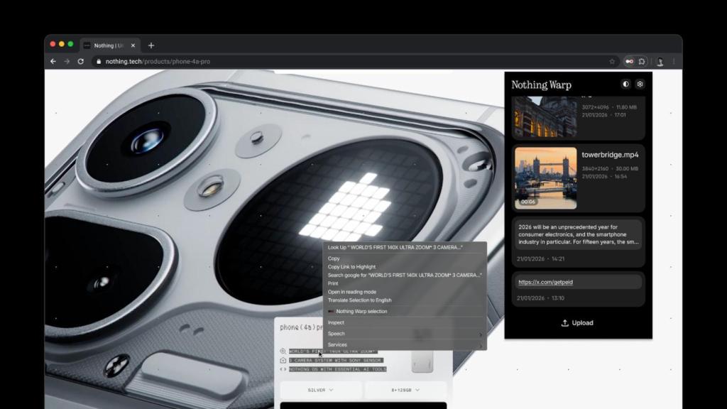 Nothing Warp para Chrome