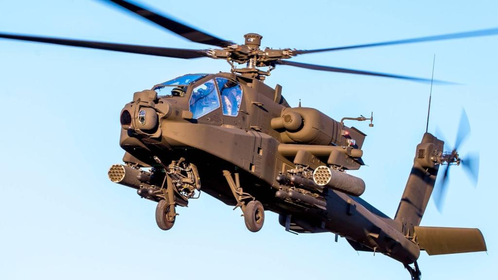 Un helicóptero AH-64E Apache.