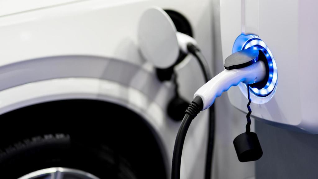 Un acceso de la batería de coche eléctrico.