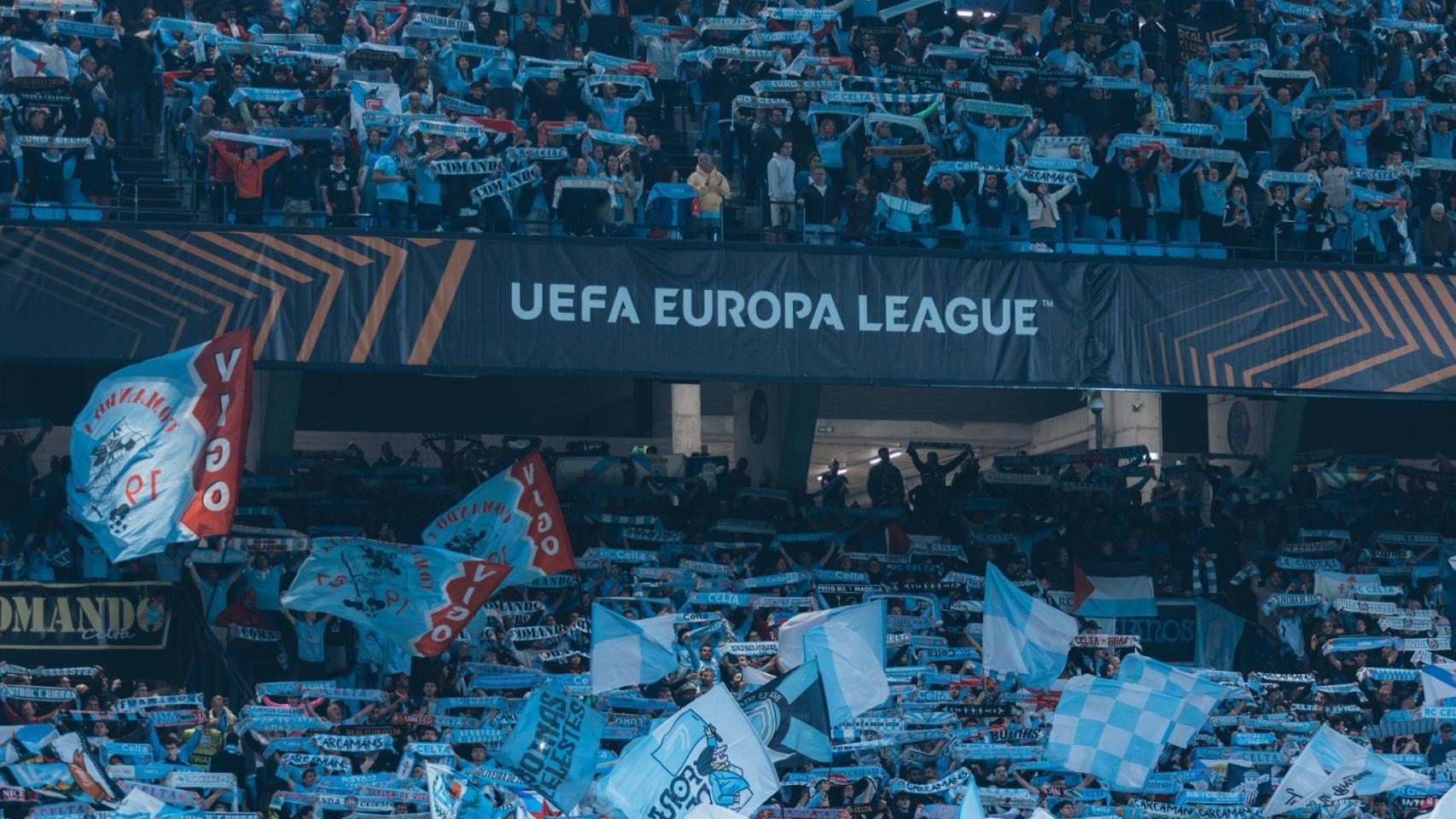 Balaídos durante un partido de Europa League