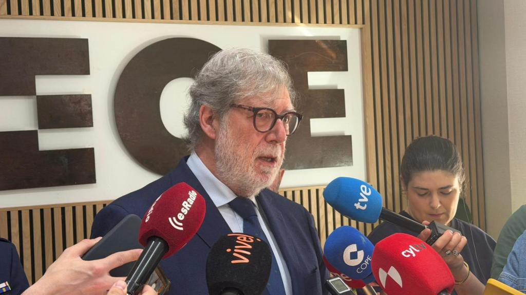 El presidente de la CEOECyL, Santiago Aparicio, en las jornadas de este jueves en Valladolid