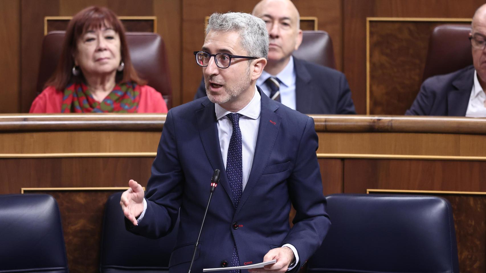 El ministro de Hacienda, Arcadi España, durante un pleno en el Congreso de los Diputados.. Europa Press / Eduardo Parra