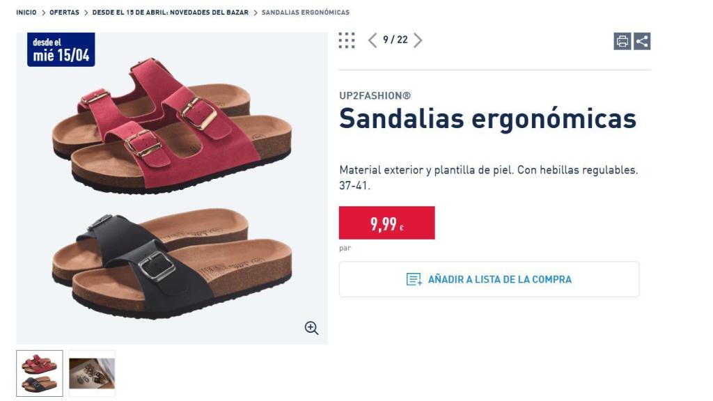 Sandalias ergonómicas.